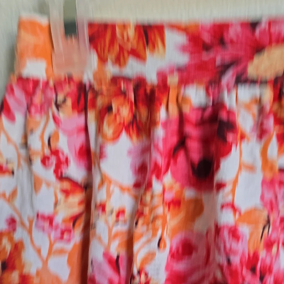 Pink and Red Smocked A-Line Midi Skirt - Picture 5 of 9